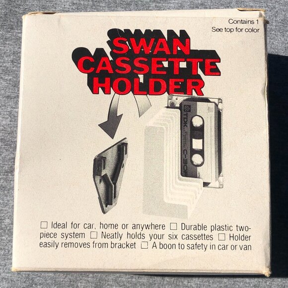 Swan Cassette Holder Black New Old Stock - Picture 1 of 6